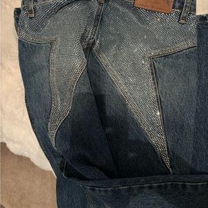 Women’s Blue Jeans with Rhinestone Detailing